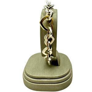 18K Sterling Silver & Yellow Gold Heart & Tiffany & Co. Hearts Bracelet (16476)